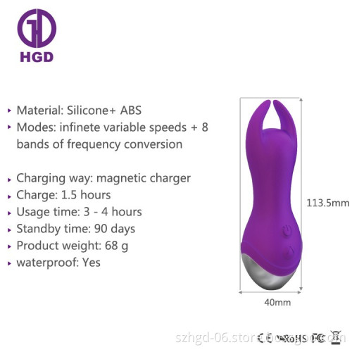 Powerful vibrating siliocne rabbit ear vibrator sex joy toy vibrator